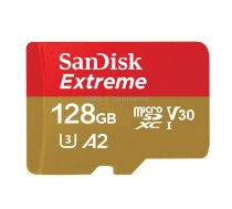 SanDisk U3 High-Speed Micro SD Card TF Card Memory Card for GoPro Sports Camera, Drone, Monitoring 128GB(A2), Colour: Gold Card