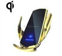 Q3 Infrared Induction Magnetic Car Wireless Charging Phone Bracket with Micro USB + 8 Pin + Type-C / USB-C Magnetic Connector(Gold)