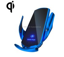 Q3 Infrared Induction Magnetic Car Wireless Charging Phone Bracket with Micro USB + 8 Pin + Type-C / USB-C Magnetic Connector(Blue)