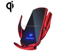 Q3 Infrared Induction Magnetic Car Wireless Charging Phone Bracket with Micro USB + 8 Pin + Type-C / USB-C Magnetic Connector(Red)