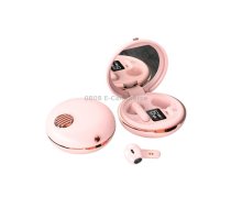 HXSJ Air-S28 TWS Bluetooth 5.3 True Wireless HiFi Stereo Make-up Mirror Earphones with Charging Case (Pink)