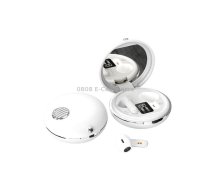 HXSJ Air-S28 TWS Bluetooth 5.3 True Wireless HiFi Stereo Make-up Mirror Earphones with Charging Case (White)