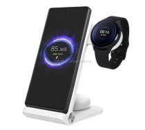 NILLKIN 3 in 1 Wireless Charger with Xiaomi S1 Pro Watch Charger, Plug Type:EU Plug(White)