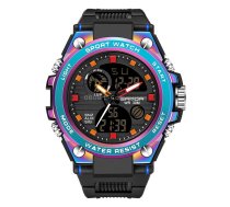 SANDA Dual Digital Display Luminous Stopwatch Chronograph Alarm Clock Men Quartz Sports Watch(739 Symphony Blue)