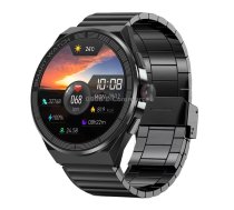 BM01 1.45 inch Steel Band IP68 Waterproof Smart Watch Support Bluetooth Call / NFC(Black)