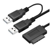 USB 2.0 Type-A to Slimline SATA II 7+6Pin Adapter