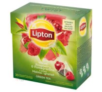 Zaļā tēja LIPTON Aveņu Granātābolu, piramīdas, 20gab