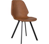 Krēsls HELENA 50x46xH82cm, materiāls: ādas aizvietotājs, krāsa: brūna, kājas: melns metāls 20078