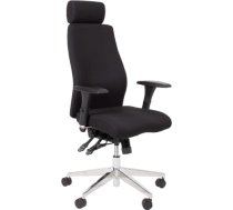 Biroja krēsls SMART EXTRA ar galvas balstu 60x63,5-70xH114-123cm, sēdeklis un atzveltne: audums, krāsa: melns 14633