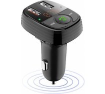 Devia Smart FM Transmiter Bluetooth 5.0 / MP3 / MicroSD /2x USB QC 3.0 + 1,5A / LED / Auto Ladētājs / Melns D12