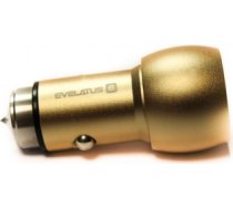 Evelatus Universal Car Charger ECC01 GOLD 2USB port 3.1A with stainless steel escape tool Gold ECC01 GLD