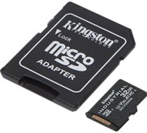 Kingston UHS-I 32 GB, microSDHC/SDXC Industrial Card, Flash memory class Class 10, UHS-I, U3, V30, A1, SD Adapter SDCIT2/32GB