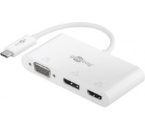 Goobay USB-C Multiport Adapter VGA+DP+HDMI 52412 White 52412