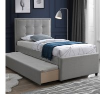 Bed OSWALDO 90x200cm, with mattress HARMONY UNO POCKET, platinum grey K28881