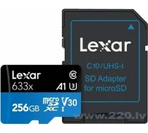 Lexar High-Performance 633x 256GB V30 microSDHC microSDXC UHS-I Cards BLUE Series LSDMI256BB633A
