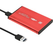 Qoltec 51860 External Hard Drive Case HDD/SSD 2.5'' SATA3 | USB 3.0 | Red 51860