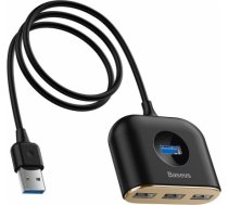 4-in-1 Baseus Square Round USB Adapter, HUB USB 3.0 to 1x USB 3.0 + 3x USB 2.0, 1m black CAHUB-AY01