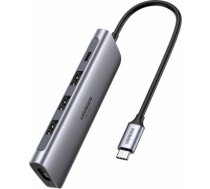 Adapter 5in1 UGREEN Hub USB-C to 3x USB 3.0 + HDMI 4K + USB-C PD 100W (grey) 70495