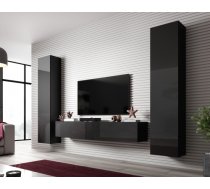 Cama Meble Cama Living room cabinet set VIGO SLANT 2 black/black gloss VIGO SLANT 2 CZ