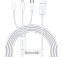 USB cable 3in1 Baseus Superior Series, USB to micro USB / USB-C / Lightning, 3.5A, 1.2m (white) CAMLTYS-02