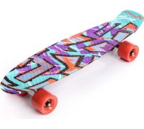 Skateboard Meteor Multicolor Graffiti, Purple-Mint-Red, 22604 D1239