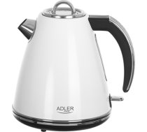 Adler Tējkanna AD 1343 Electric, 2200 W, 1.5 L, Stainless steel, 360° rotational base, White AD 1343W