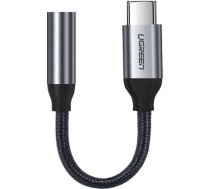 (Ir veikalā) Ugreen 3.5mm mini jack to USB Type C headphone audio adapter 10cm gray (30632) 30632-UGREEN