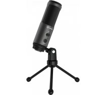 LORGAR Gaming Microphones, Black color, USB condenser mic with Volumn kob, 3.5MM headphonejack, mute button and led indicator, package including 1x F5 Microphone, 1 x 2M type-C USB Cable, 1 xTripod Stand, body size: Φ49.0*154.6*56.1mm, weight: 155.7 LRG-C
