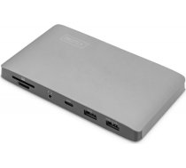 Digitus Universal Docking Station USB 3.0, 7-Port, Travel 2x Video, 3x USB 3.0, 1x USB-C, RJ45, 1 x Audio Stereo jack (3.5 mm) DA-70895