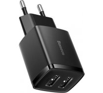 Baseus Compact Quick Charger, 2x USB, 10.5W (black) CCXJ010201