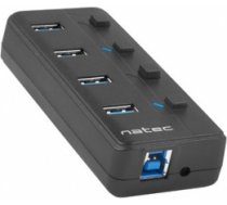 NATEC HUB USB 3.0 MANTIS 2 4-PORTS WITH SWITCH+POWER SUPPLY NHU-1557