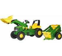 Traktors ar pedāļiem un piekabi, zaļš LE2176