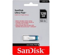 SanDisk Cruzer Ultra Flair 128GB USB 3.0 Blue SDCZ73-128G-G46B SDCZ73-128G-G46B
