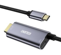 Choetech unidirectional adapter USB type C (male) to HDMI 4K 60Hz (male) + power supply Power Delivery 60W 1,8m gray (XCH-M180-GY) XCH-M180-GY