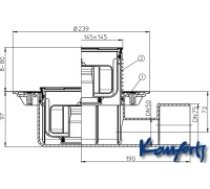 HL traps DN50/75 "Primus", 145x145mm, horiz. HL5100PR