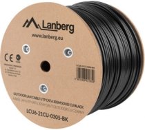 Lanberg LCU6-21CU-0305-BK networking cable Black 305 m Cat6 U/UTP (UTP) LCU6-21CU-0305-BK