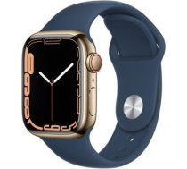 Apple Watch Series 7 GPS + Cellular 45mm Gold Stainless Steel with Abyss Blue Sport Band - Regular MN9M3WB/A