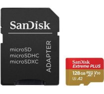 Sandisk memory card microSDXC 128GB Extreme Plus + adapter 200MB/s V30 A2 SDSQXBD-128G-GN6MA