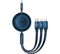 Baseus Bright Mirror 4, USB-C 3-in-1 cable for micro USB / USB-C / Lightning 100W / 3.5A 1.1m (Blue) CAMJ010203