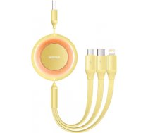 Baseus Bright Mirror 2, USB 3-in-1 cable for micro USB / USB-C / Lightning 3.5A 1.1m (Yellow) CAMJ010011