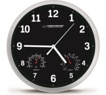 Esperanza EHC016K Sienas pulkstenis ar termometru un gaisa mitruma mērītāju. 25cm EHC016K
