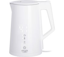 Adler Tējkanna AD 1345w Electric, 2200 W, 1.7 L, Stainless steel, 360° rotational base, White AD 1345W