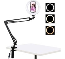 Puluz Desktop arm stand with 20cm LED Vlogging Ring PKT3089B PKT3089B