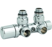 Carlo Poletti Rad. dubultbloks Twinvalve Thermo 1/2` x 24-19, 90°, hromēts (50mm) V42100B