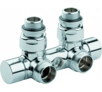 Carlo Poletti Rad. dubultbloks Twinvalve 1/2` x 24-19, 90°, hromēts (50mm) V48100B