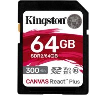 Kingston Canvas React Plus SDXC 64GB Class 10 UHS-II/U3 V90 SDR2/64GB