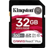 Kingston Canvas React Plus SDHC 32GB Class 10 UHS-II/U3 V90 SDR2/32GB