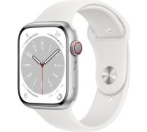 Apple Watch Series 8 GPS + Cellular 45mm Silver Aluminum Case with White Sport Band MP4J3EL/A