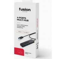 Fusion USB 3.0 līdz 4 x USB 3.0 sadalītājs 5 Gb/s melns (EU Blister) FUS4HUB30BK