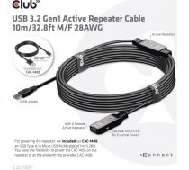 Club 3d CLUB3D USB 3.2 Gen1 Active Repeater Cable 10m / 32.8ft M/F 28AWG CAC-1405